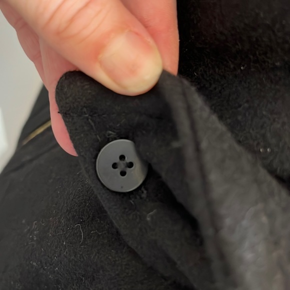 Michael Kors Black and Gold Wool Jacket Removable Hood Zipper Pockets XL - Picture 7 of 12